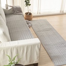 깅엄체크 시어서커 여름 모던 심플 시원한 누빔 쇼파패드 (Araium), 차콜