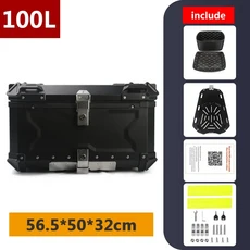 공장 직판 알루미늄 오토바이 박스 28L/36L/45L/55L/65L/80L/100L 리어 라지 케이스 범용 방수 모토 탑, 18 100L B Black