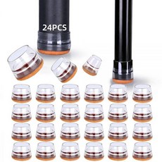 SYLIKENATE 견목 바닥용 의자 다리 바닥 프로텍터 24개 가구 다리용 프로텍터 실리콘 펠트 패드는 바닥을 긁힘과 소음으로부터 보호합니다, SYLIKENATE 견목 바닥용 의자 다리 바닥 프로텍