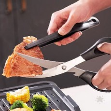 스테인리스 곡선날 주방가위 고기 자르기 닭 손질 생선 요리 조리 식당 업소 캠핑, 1개
