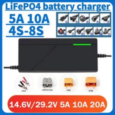 새로운 14.6V 29.2V 5A 10A LiFePO4 배터리 충전기 4S 12V 8S 이륜차오토바이 등 셀 고속, 05 DC, 03 14.6V 5A
