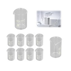 10PCS 10ml 실험실 프로젝트 또는 주방용 실린더 보로실리케이트 유리 비커 고보로실리케이트 등급 측정