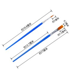 SLEK 勾線筆水彩扁頭尼龍排線筆描線筆套裝，美術美甲描邊細毛筆，尼龍材質，多尺寸套裝組合, 10支平頭+10支勾線, 1個