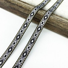 빈티지 에스닉 자수 리본 레이스 2 야드 13mm DIY 의류 가방 액세서리 패브릭, 01 01, 1개