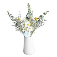 HAIMINGJUN 천연 유칼립투스 줄기 장식용 드라이플라워 꽃꽂이 부케 웨딩 데코, 높이 32cm, 말린 꽃, 화이트 바이올렛