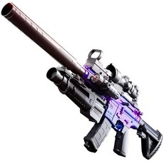 手動軟彈玩具槍，可重複使用，安全可靠，配備紅外線瞄準鏡手電筒，戶外親子互動玩具, 1套, 變色龍-M416手動-76CM