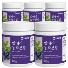 오스트리아산 빌베리 농축 분말 가루 파우더, 5개, 110g