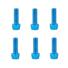 6pcs 자전거 핸들 바 나사 멀티 컬러 스테인레스 스틸 M5 18MM MTB 도로 줄기 라이저 볼트, Blue