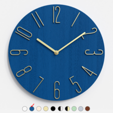 무타공 고정핀 증정 북유럽 예쁜 인테리어 무소음 벽시계, 9.코발트블루