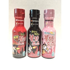 삼양 불닭소스 200g 3종세트 핵불닭소스 까르보불닭소스 고기 비빔면 만능소스 간편 휴대용, 1세트