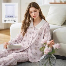 임산부 수유 홈웨어 세트 봄여름 산모용 수유복 잠옷