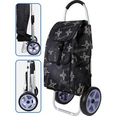 CAMVEREST 대형 바퀴달린 장바구니 캐리어 접이식 쇼핑카트, 1개, 블랙