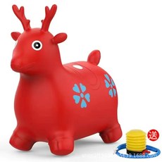 充氣玩具跳跳馬兒童加大加厚寶寶坐騎音樂皮馬幼兒園獨角獸兒童, 1個, 普通小鹿:無規格