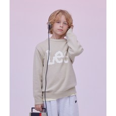 LEE 키즈 스탠다드핏 빅로고 니트 풀오버 베이지 LK2504KT01BE