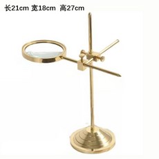 엔틱 스탠드 돋보기 복고풍 수공예 확대경 빈티지 장식품 서재, 2. 골드 21x18x27cm