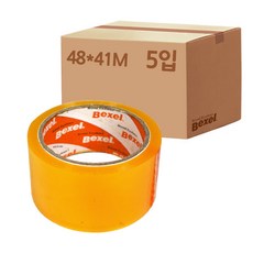 벡셀 개별포장 박스테이프 41m, 5개