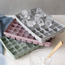 40구 실리콘 아이스 몰드 용기 뚜껑 큐브 얼음통 마늘+지알트레이딩Shop, 다크그린
