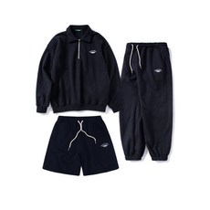 슈퍼서브 테니스 하프 집업 조거 세트 -네이비