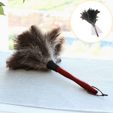 타조털먼지털이 타조 양모 총채 새털 차 먼지떨이개, 1개