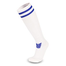 SOCCER SOUL足球襪，透氣吸濕排汗，保護小腿肌肉，多色可選, 白色藍邊(不需護脛,下5得6)), 1個