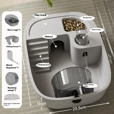 대형 2층 햄스터 케이지 - 숨숨집이 있는 고급 서식지 빌라 | 골든 애완동물 품