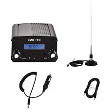 1W 7W FM 라디오 송신기 CZE-7C 무선 부스터 FM 76-108MHz 앰프 라디오 방송국 용 자동차 빨판 안테나 키트, 검은색