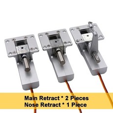 랜딩 서보리스 샤프트가 있는 메탈 알루미늄 케이스 기어 모델용 비행기 RC 액슬 탈착식 자이언트 리트랙트, 2 Main and 1 Nose