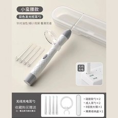 圖圓圓優選 寶寶掏耳勺發光帶燈挖耳勺兒童專用軟頭鑷子套裝, 白色一件套, 1個