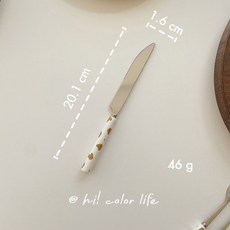 韓式少女心ins風愛心小熊304不鏽鋼陶瓷柄刀叉勺學生沙拉冰淇淋勺, 愛心小熊 餐刀 304不鏽鋼, 1個