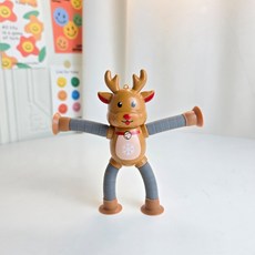 크리스마스 팝튜브 불빛 LED 장난감 스트레스 해소놀이 푸쉬팝 눈사람 루돌프 산타, 1개