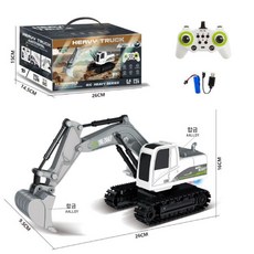 중장비 RC카 입문용 RC 선물용 취미 덤프트럭 완구 포크레인 불도저 굴삭기, B. RC 트럭 탑재 굴삭기  6채널