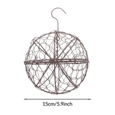 MagiDeal 소박한 로맨틱 철제 프레임 공 모양 즙이 많은 냄비 걸이식 독립형 금속 화분