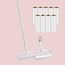 SPARROW HOUSE 可調節長度斜切式除塵滾筒 白色主體 + 10入補充包, 1套