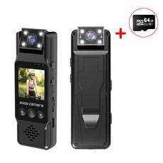 휴대용 1080p 고화질 화면 스포츠 모빌리티 액션캠 바디캠 오토바이 자전거블랙박스, 바디캠(블랙)64GB