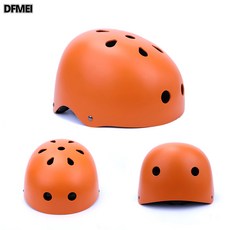 DFMEI 騎行滑板頭盔成人兒童輪滑鞋平衡車頭盔可調頭圍安全帽, 1個, 磨砂橙色梅花頭盔:M可調推薦【54-60cm】