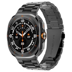 Seefer 스마트워치 호환 3연 디자인 스테인리스 메탈 쥬빌레 밴드 버터플라이 클래스프 방수 내구성 강한 교체형 스마트워치 스트랩 해체 도구 무료 증정, 검정색