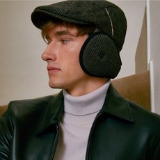 (백화점매장판) 닥스 DBHE4F406W2 브라운 체크 울혼방 귀마개 128452