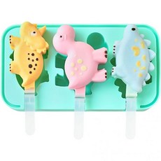 KAISHANE 아이스바 틀 아이스크림 카이샨 공룡 실리콘 아이스 팝 몰드 메이커 BPA 프리 재사용 가능한 롤리 에게 를 위한 홈메이드 공지 품목, KAISHANE 아이스바 틀 아이스크림 카이샨 공룡 실