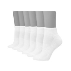 Hanes Performance 여성용 확장 사이즈 쿠션 6팩 발목 운동용 양말 - 화이트 8-12 화이트.