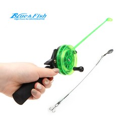 BNF 온 가족이 즐길수 있는 얼음낚시대 빙어 송어 산천어용 아이스로드, 일체형간편낚시대, 그린