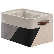 DECOMOMO 보관 바구니 | 대형 보관 통 54.5L 패브릭 바구니 세탁물 아기방 장난감 천 리넨 옷장 정리함 손잡이 포함 그레이 및 화이트 XXXL - 점보/3P -, Neutral Assorted