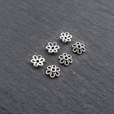 비즈톡 [SVT-0-03]순은부자재 실버925 도트꽃캡 6mm 진주캡 엔틱