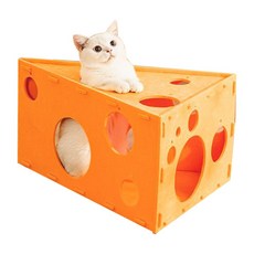 巨型起司毛氈貓窩 - 貓玩具, 奶酪盒, 1個