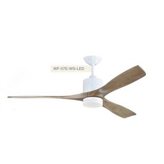好時光 楓光吊扇 57吋吊扇燈 鴛鴦系列 LED 21W 三段調色 漸變調光 DC省電變頻 LED燈DC專用遙控器, WF-57E-WS-LED珍珠白鐵刀木