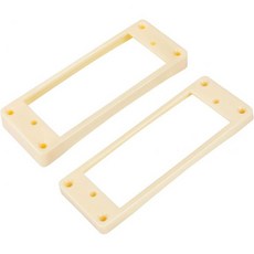 Banworks 미니 험버커 링 플라스틱 플랫 탑 커브드 바텀 픽업 커버 10x10mm 기타 프레임 레스폴 LP 스타일 일렉트릭 기타용 2개입 JT SYQG 17 크림색 233, 6x6mm + 10x10mm, Cream