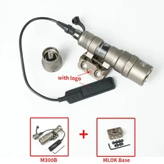 SOTAC 전술 IR 조명기 및 LED 화이트 듀얼 출력 원격 스위치 손전등 QD 마운트 레일 M952V, 02 M300B LED-DE, 1개