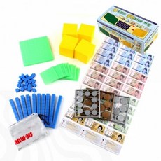 수학교구 원목블록 화폐놀이 학습세트 교육완구 유치원 초등 산수공부 숫자놀이 원목교구, 1개