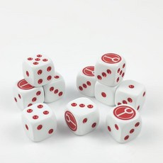 10피스 16mm D6 주사위 6면 주사위 세트 라운드 코너 보드 게임 주사위, 레드-2