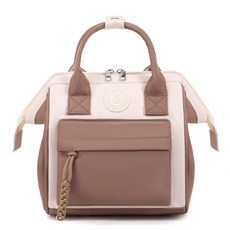 媽咪包 母嬰外出 輕便多功能時尚媽媽手提雙肩包 女揹包, 深棕色