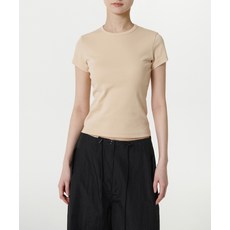 매장정품 무신사스탠다드우먼 MUSINSA STANDARD WOMAN 우먼즈 슬림 크루 넥 티셔츠 [라이트 베이지] MWDTS0Z03-LB 542161